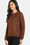Zivame Retro Peek Jumpers Flat Knit Loungewear Top - Brown — thumbnail 3